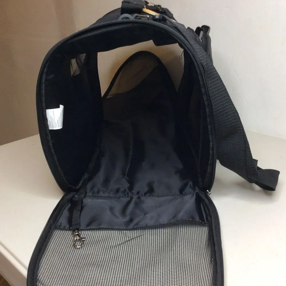Every Yay Soft-Sided Canvas Mesh Pet Carrier Travel Bag Small 16lb.-Black
